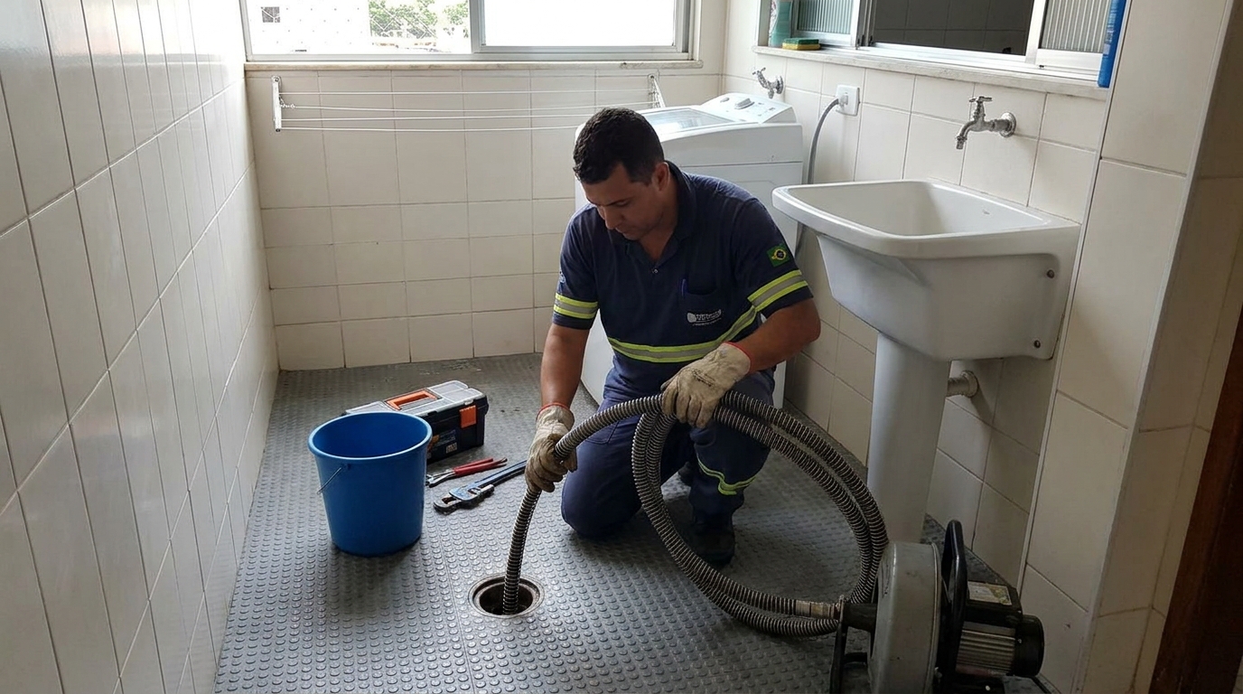 Desentupimento de ralo residencial em Curitiba‑PR