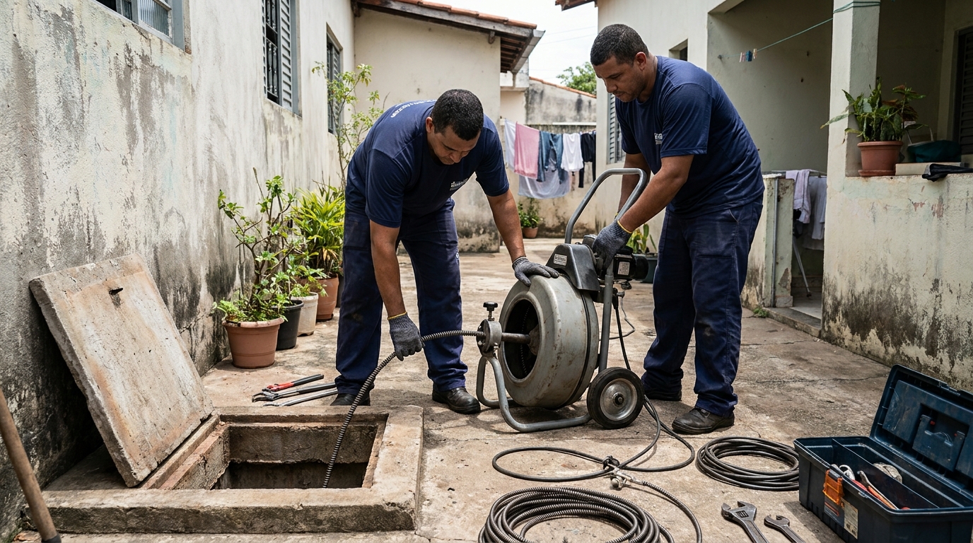 Desentupimento de rede de esgoto em Curitiba‑PR