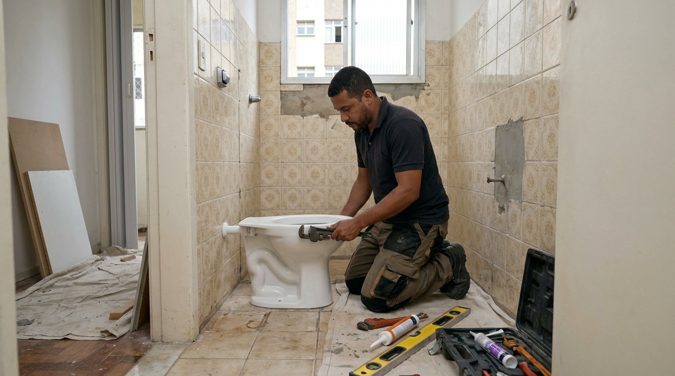 Instalação de vaso sanitário profissional em Curitiba‑PR