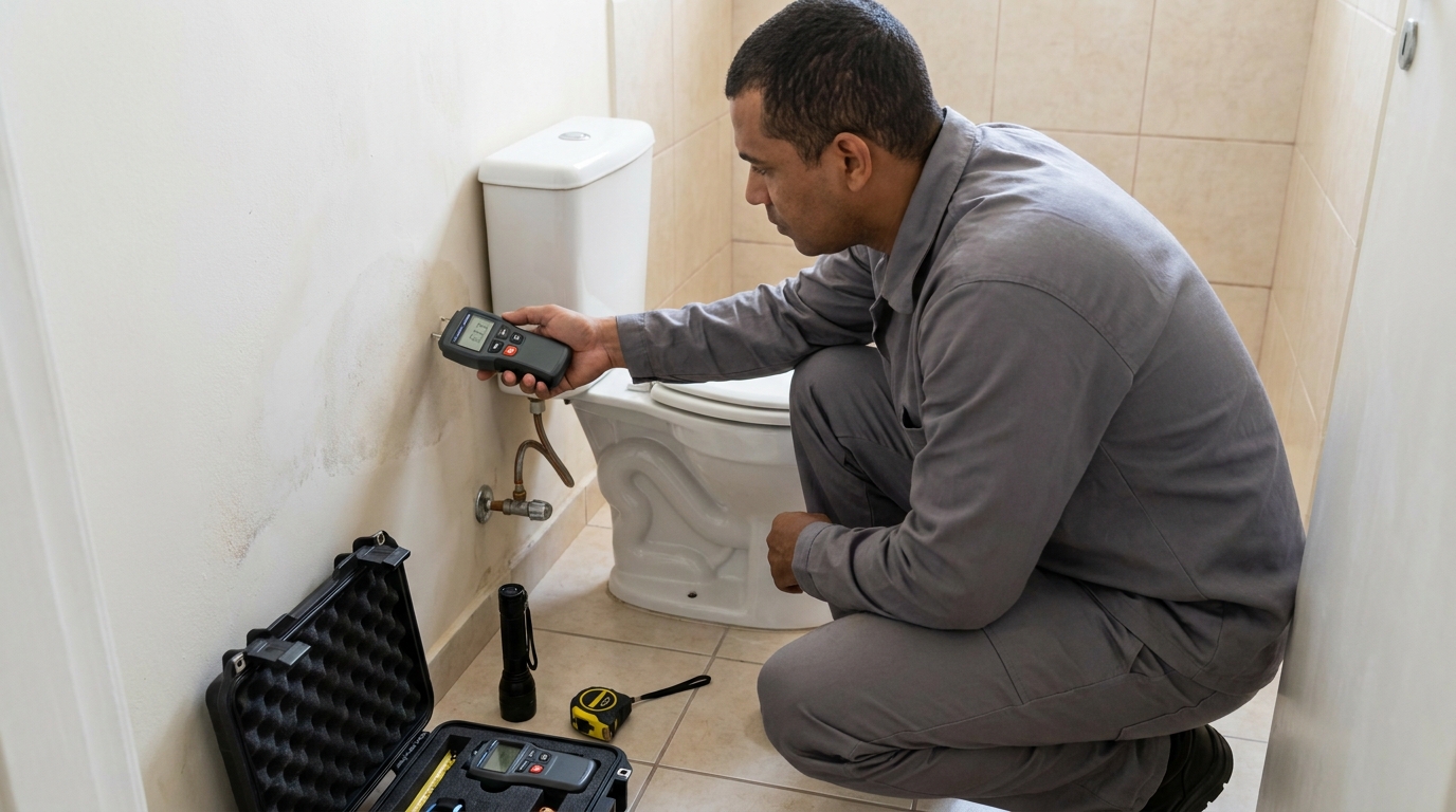 Técnico de caça vazamento em residência em Curitiba‑PR